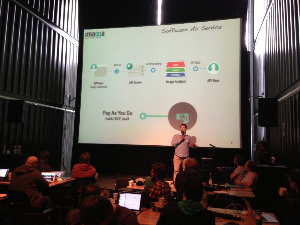 Georgi presenting Imagga APIs
