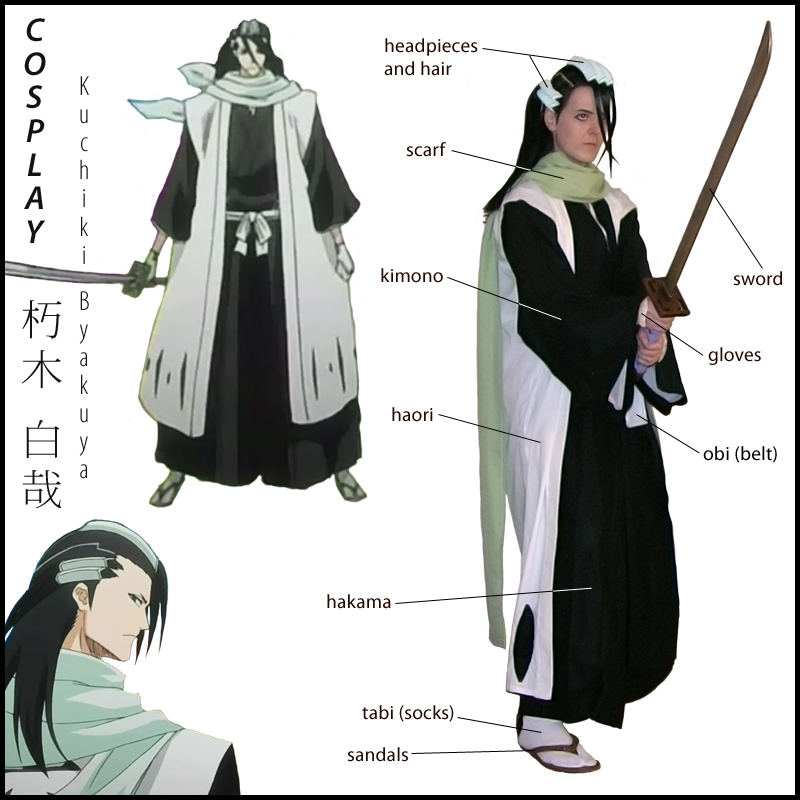 byakuya from anime and me dressed as byakuya